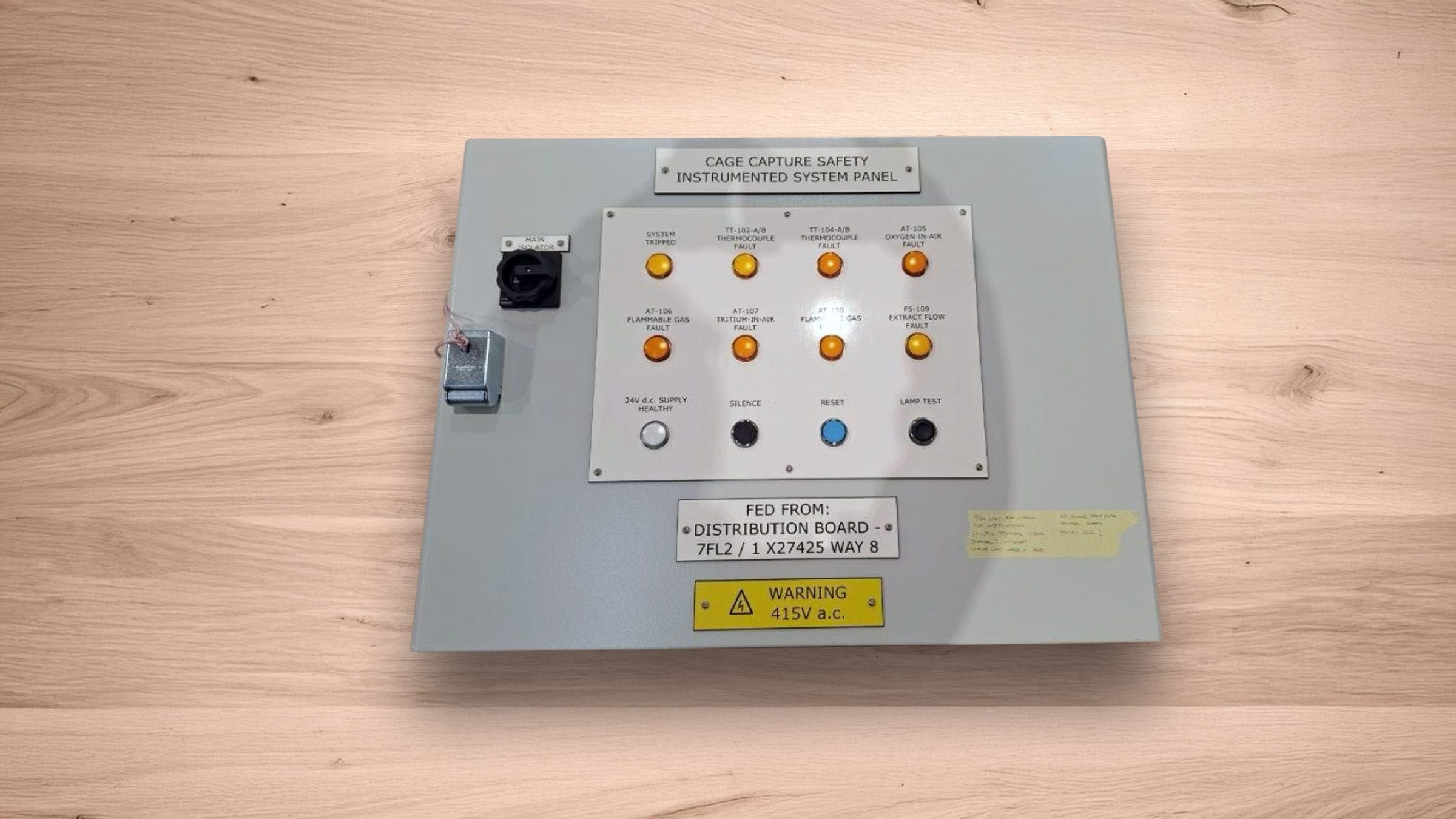 Cage capture safety instrumented system panel