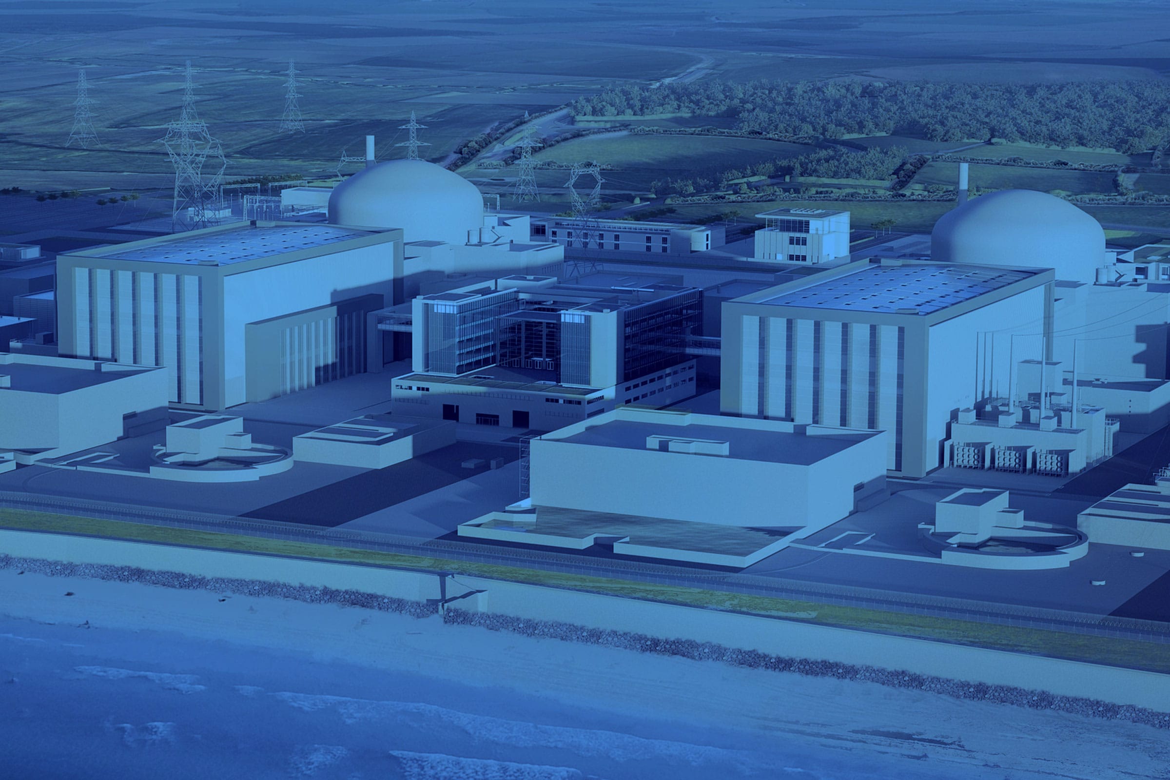 Hinkley Point nuclear power station render