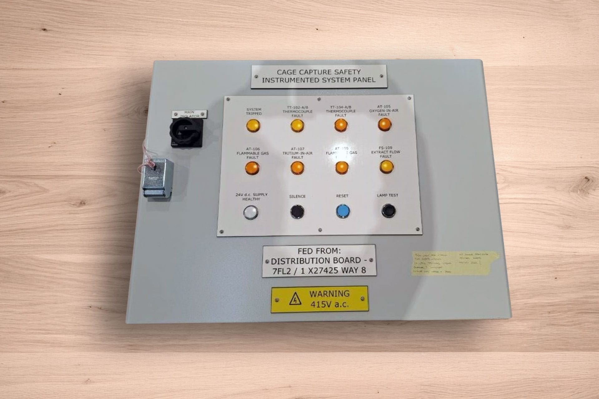 Cage capture safety instrumented system panel