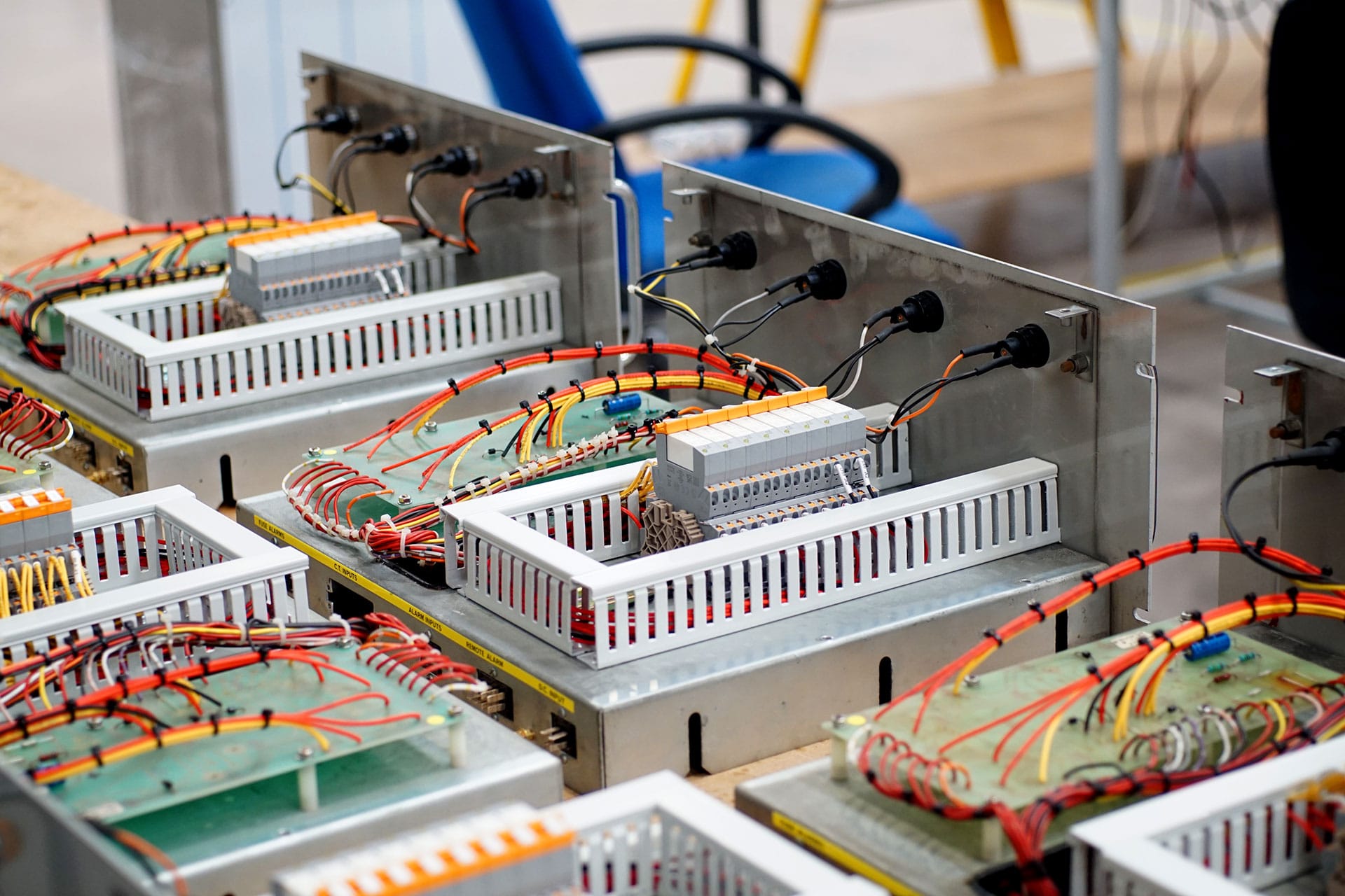 Close up of a complex circuit